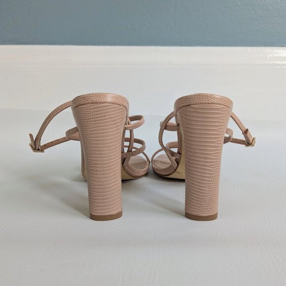 NEW Billini Yoana Faux Snakeskin Strappy Sandals Size 7 Nude - Picture 5 of 11